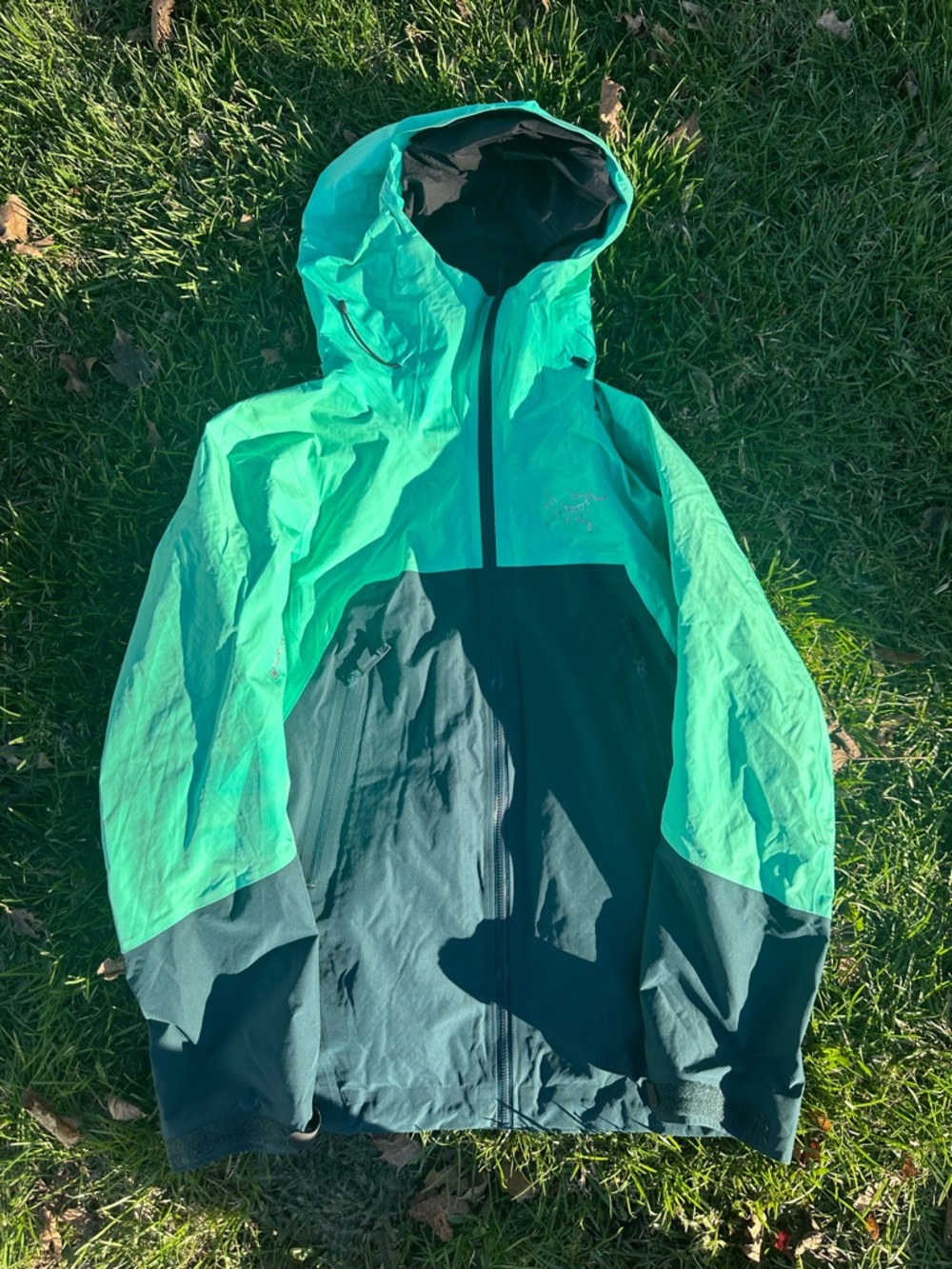 Arc'teryx Teal and Dark Green Hooded Jacket